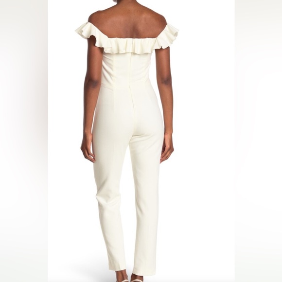 French Connection white ruffle jumpsuit - Picture 2 of 8